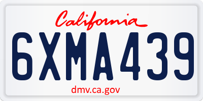 CA license plate 6XMA439