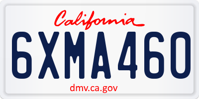 CA license plate 6XMA460