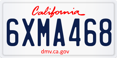 CA license plate 6XMA468