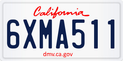 CA license plate 6XMA511