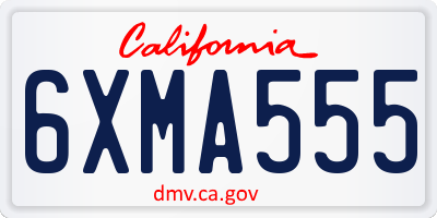 CA license plate 6XMA555