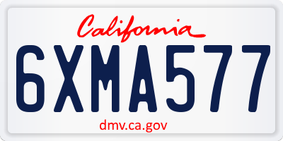 CA license plate 6XMA577