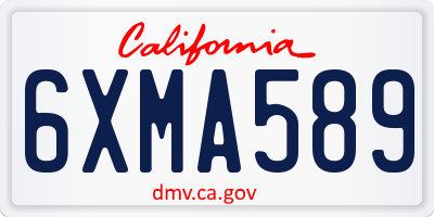 CA license plate 6XMA589