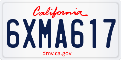 CA license plate 6XMA617