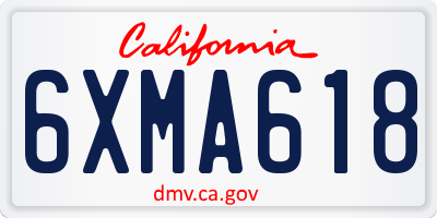 CA license plate 6XMA618