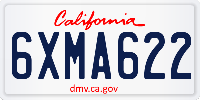 CA license plate 6XMA622