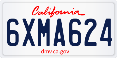 CA license plate 6XMA624