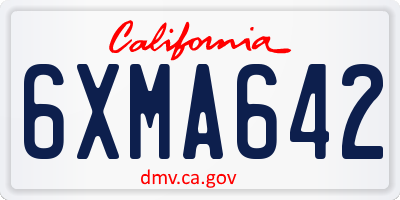 CA license plate 6XMA642