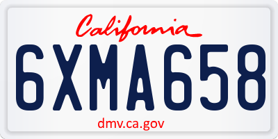 CA license plate 6XMA658