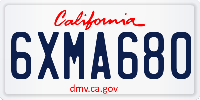 CA license plate 6XMA680