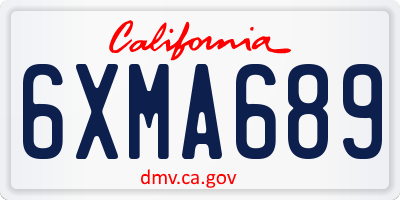 CA license plate 6XMA689