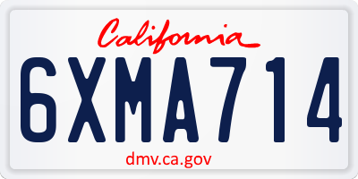 CA license plate 6XMA714
