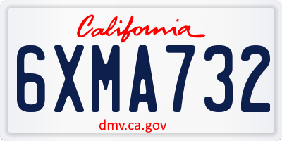 CA license plate 6XMA732