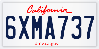 CA license plate 6XMA737