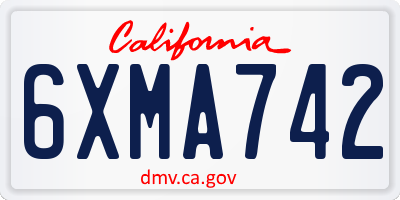 CA license plate 6XMA742