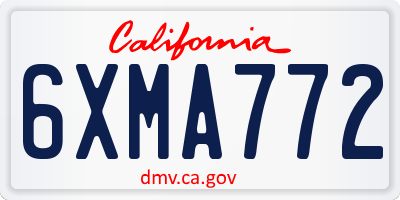 CA license plate 6XMA772