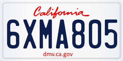 CA license plate 6XMA805