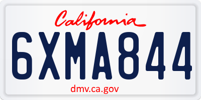 CA license plate 6XMA844