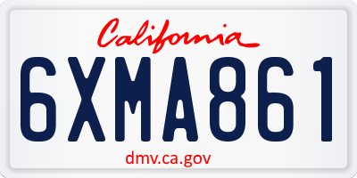 CA license plate 6XMA861