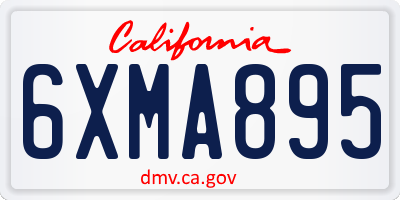 CA license plate 6XMA895