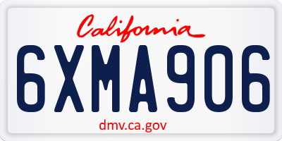 CA license plate 6XMA906