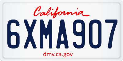 CA license plate 6XMA907