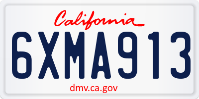 CA license plate 6XMA913
