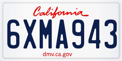 CA license plate 6XMA943