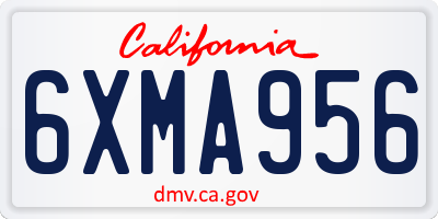 CA license plate 6XMA956