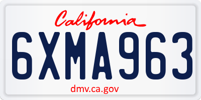 CA license plate 6XMA963