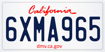 CA license plate 6XMA965