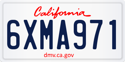 CA license plate 6XMA971