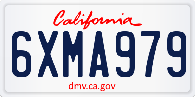 CA license plate 6XMA979