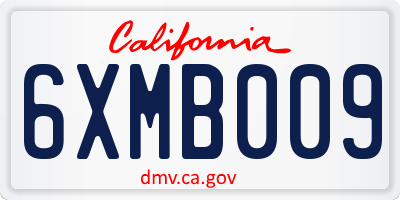 CA license plate 6XMB009