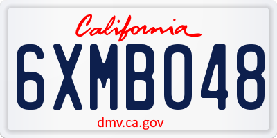 CA license plate 6XMB048