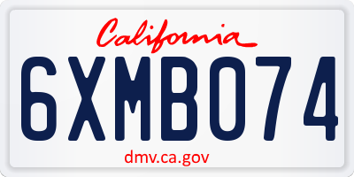 CA license plate 6XMB074