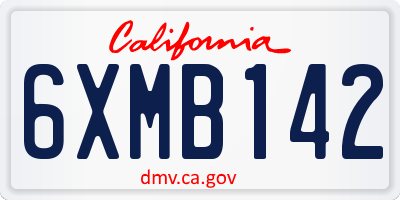 CA license plate 6XMB142