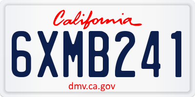 CA license plate 6XMB241