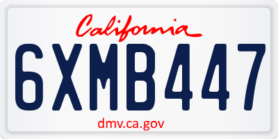 CA license plate 6XMB447