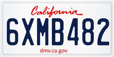 CA license plate 6XMB482