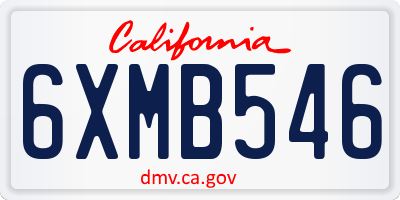 CA license plate 6XMB546