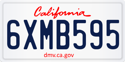 CA license plate 6XMB595