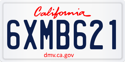 CA license plate 6XMB621