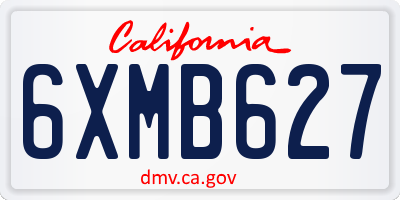 CA license plate 6XMB627
