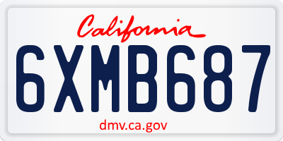 CA license plate 6XMB687