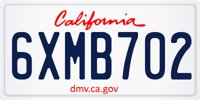 CA license plate 6XMB702
