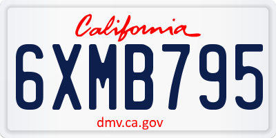 CA license plate 6XMB795