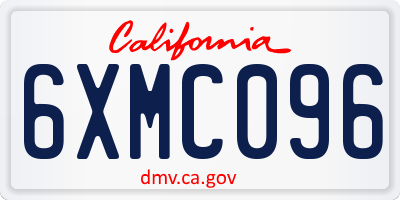 CA license plate 6XMC096
