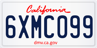 CA license plate 6XMC099