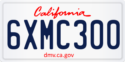 CA license plate 6XMC300